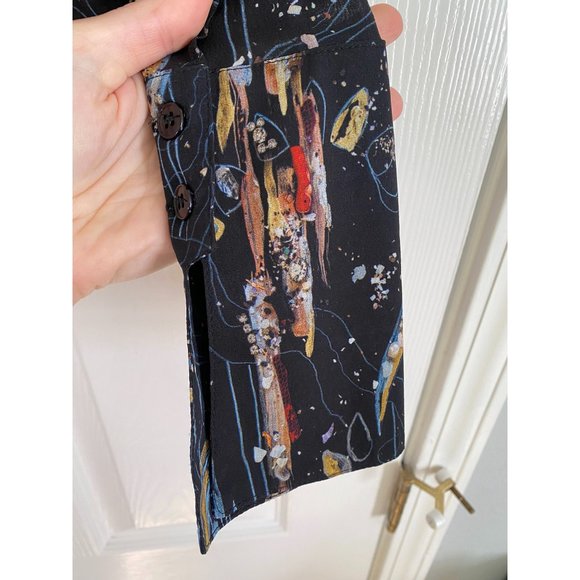 HILDUR YEOMAN BLACK PRINTED BUTTON DOWN SHIRT - Picture 4 of 5